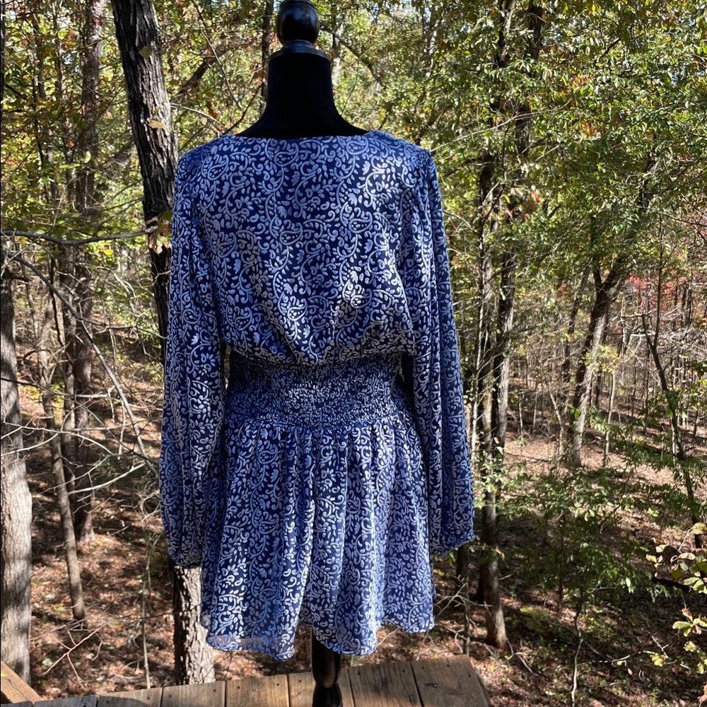 JEN ROSSI COLLECTION SUNSET STRIP LAPIS MINI DRESS Sz L - Picture 7 of 14